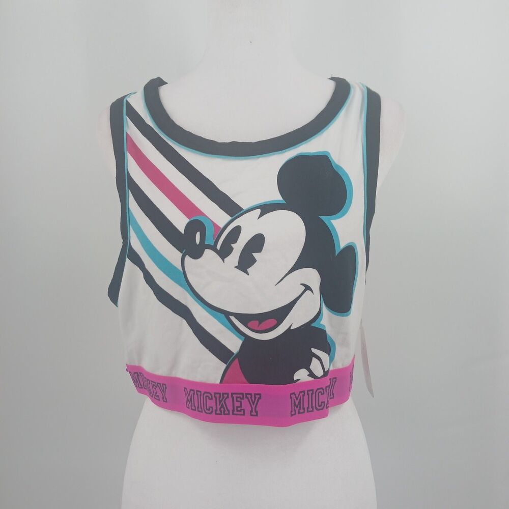 Disney Mickey Mouse Plus Size Sports Bra Black with Pink & Teal Accents Size 2X